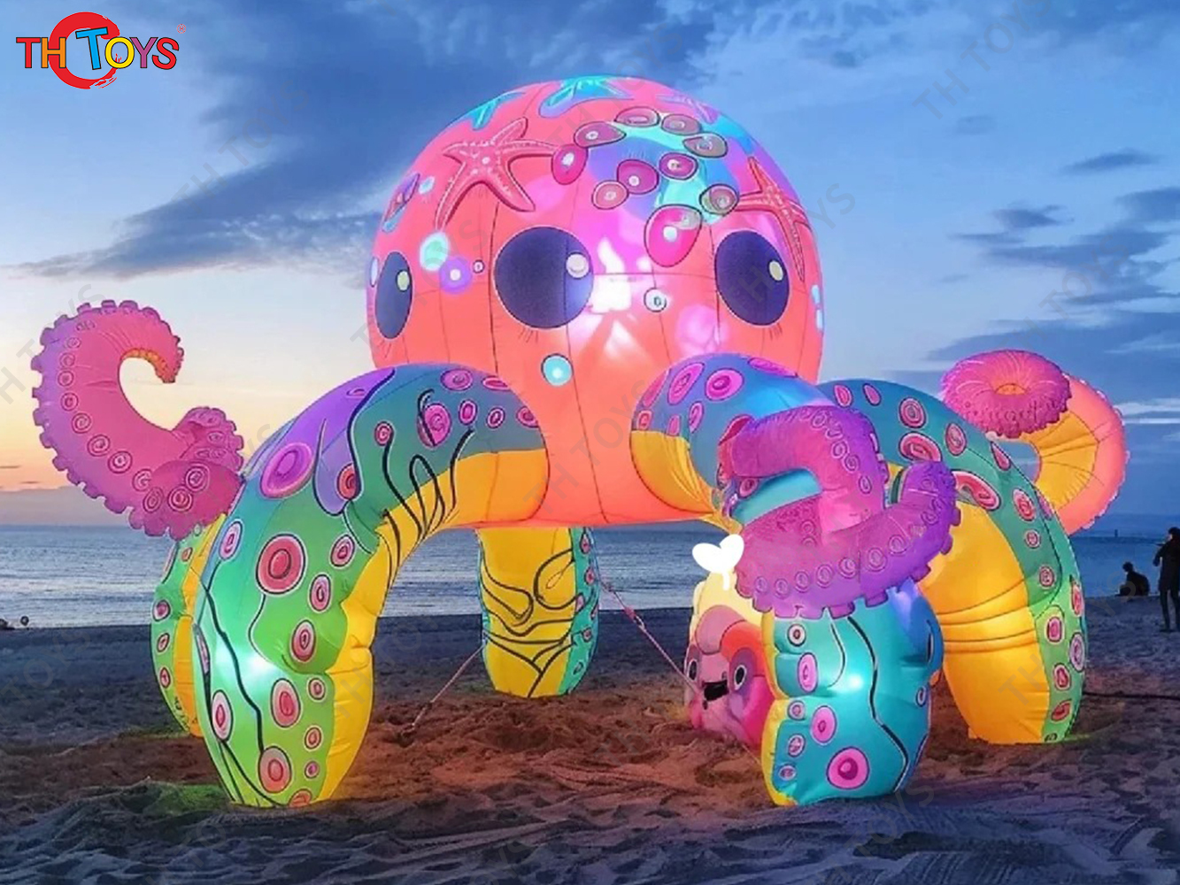 Colorful Fancy Printing Inflatable Octopus Booth with LED Lighting Inflatable Tentacles Stage Tent Background