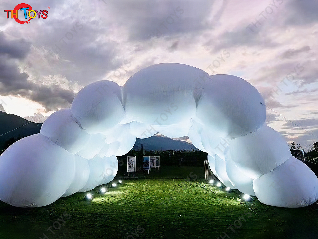 outdoor big inflatable cloud tent, customized cloud shape tent for events music stage cover