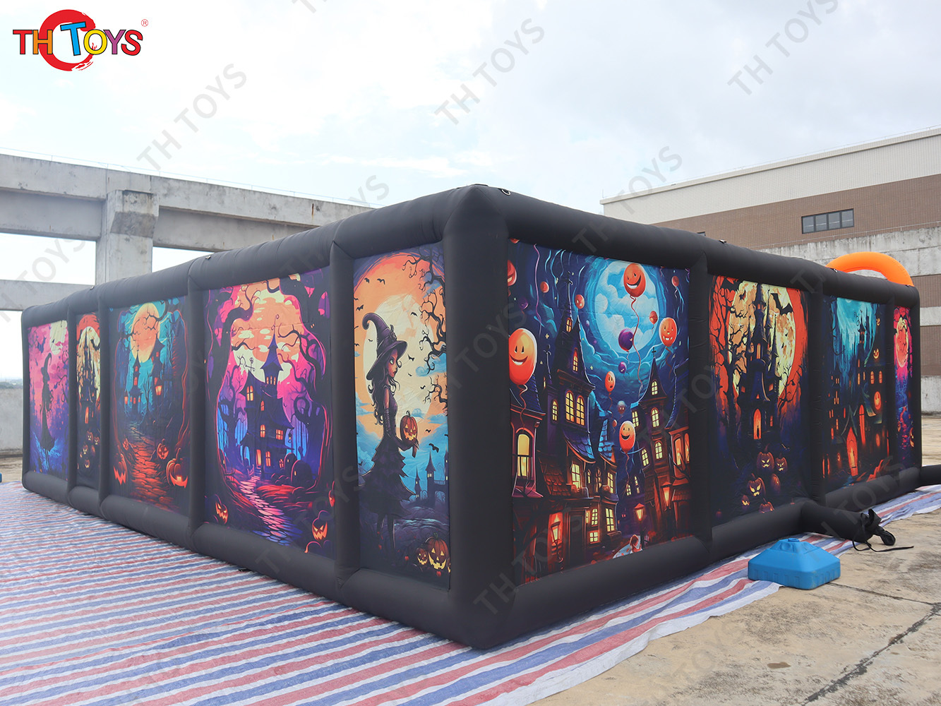 Inflatable Christmas Maze Full Printing Halloween Labyrinth Haunted House for Sale