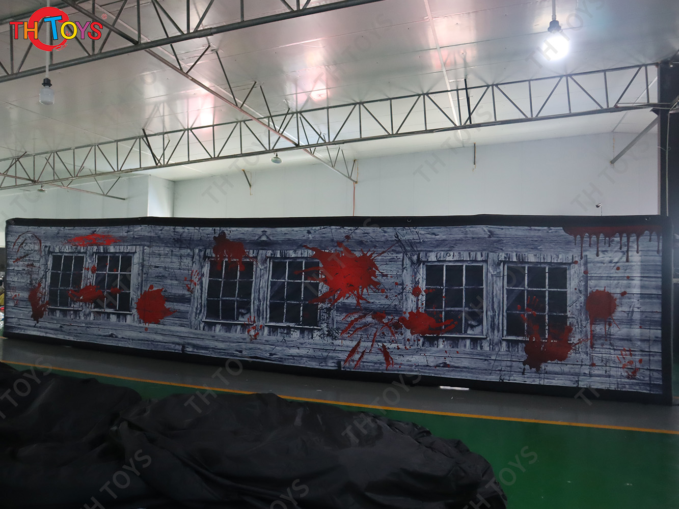 11x3m Halloween Spooky Inflatable Maze Air Blow Up Inflatable Haunted House With Scary Ghost Print Design For Outdoor