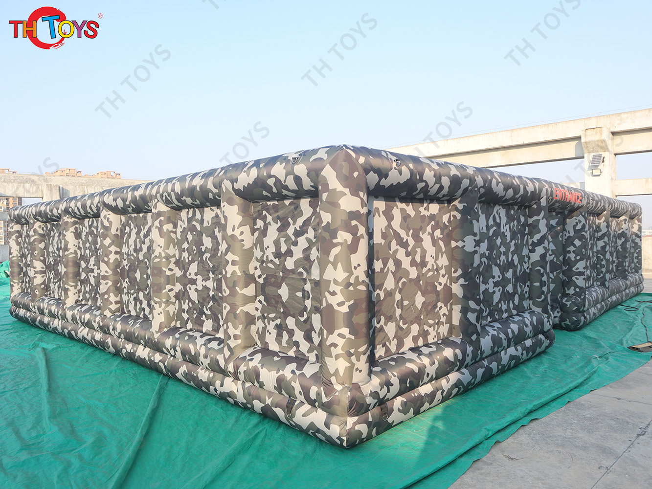 Camouflage Color Outdoor Inflatable laser tag game court, custom inflatable Haunted Halloween Maze