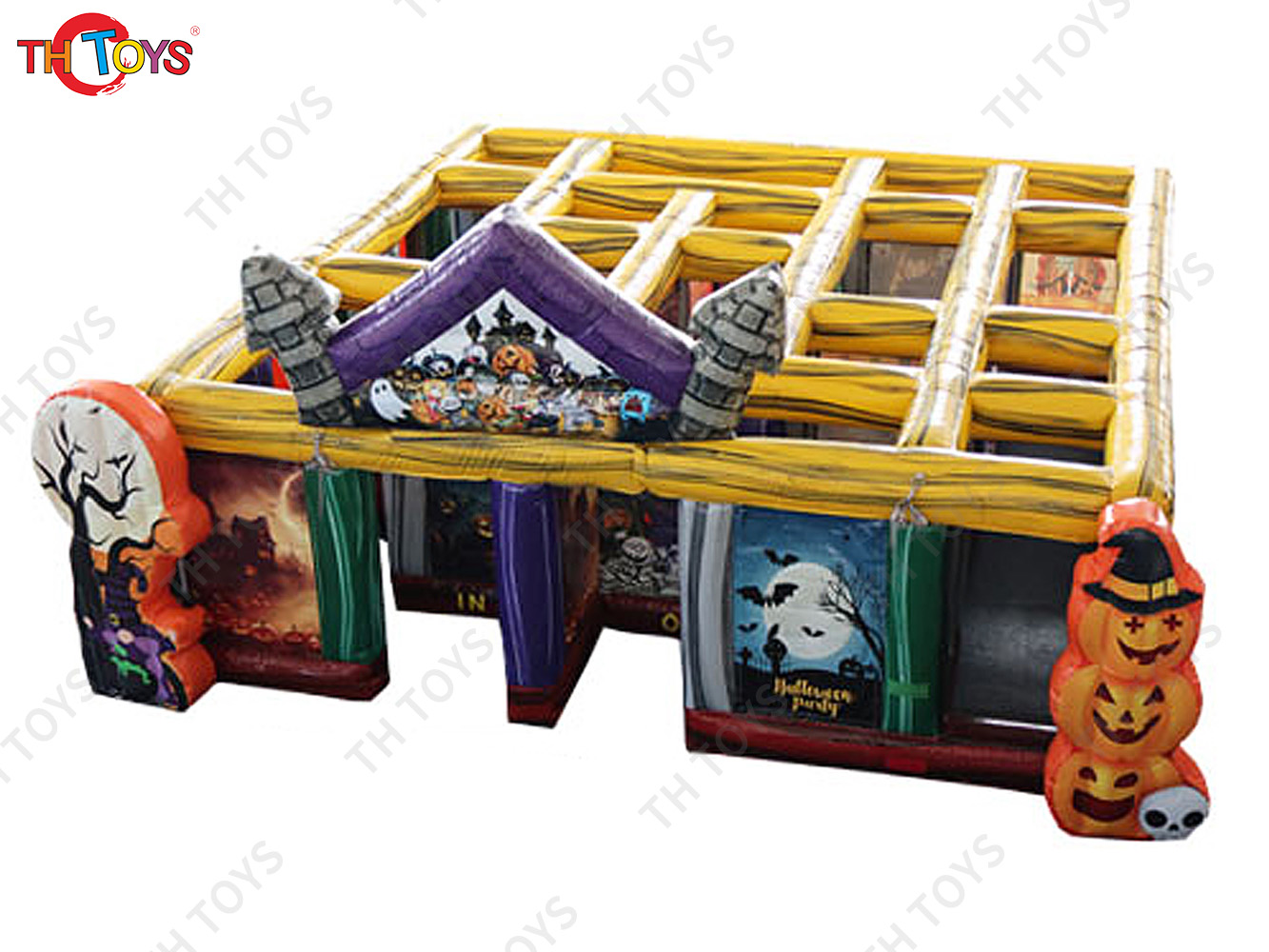express shipment,customized inflatable Halloween Haunted house maze, outdoor Inflatable laser tag funny game labyrinth