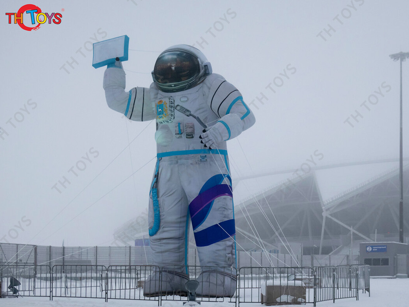 Giant Inflatable Waving Astronaut Air Blow Space Man Cartoon Spaceman Event Stage Decor Advertising Props