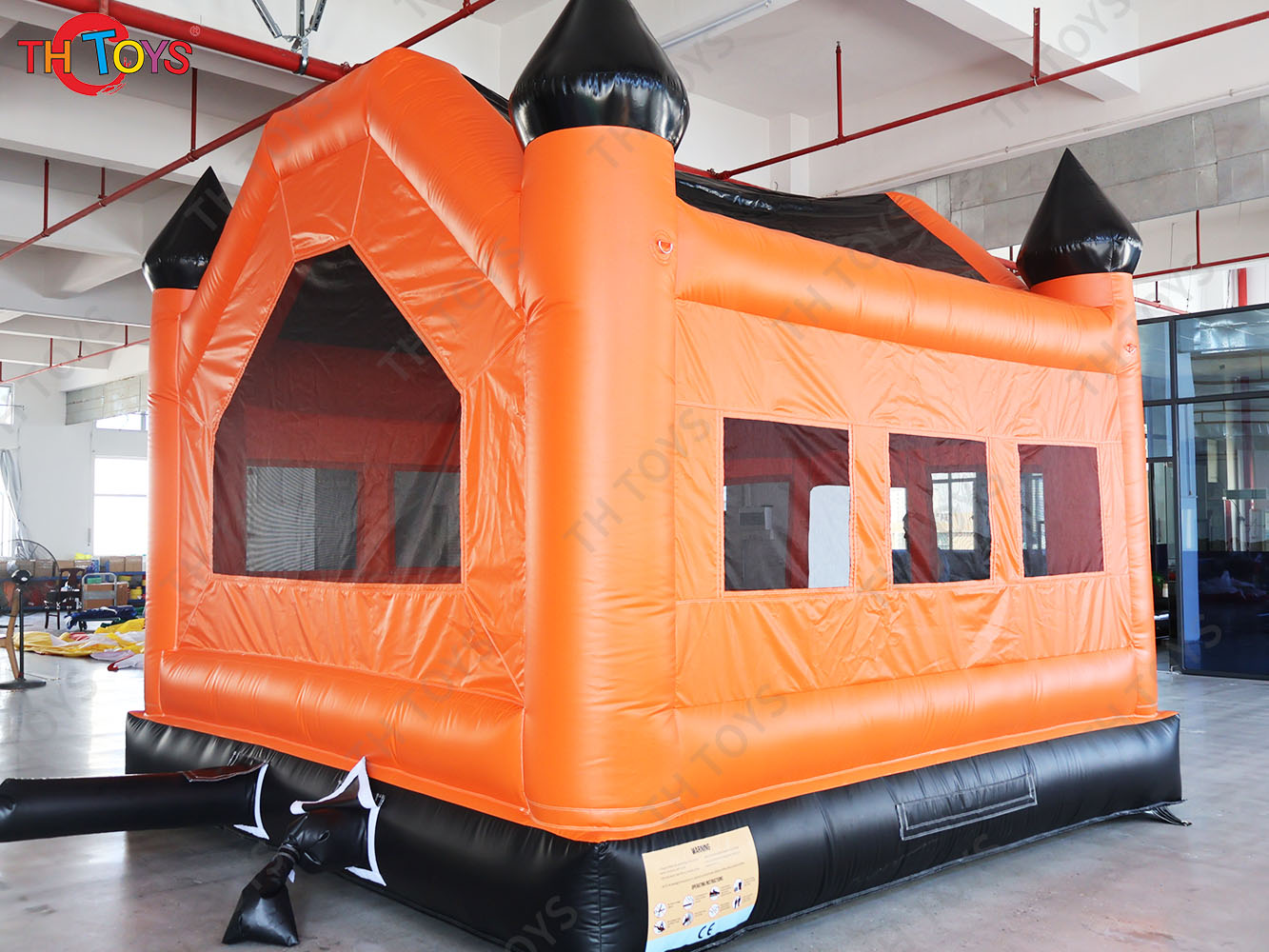 inflatables Halloween party bouncy castle slide combo, customized pumpkin bounce house for events rental