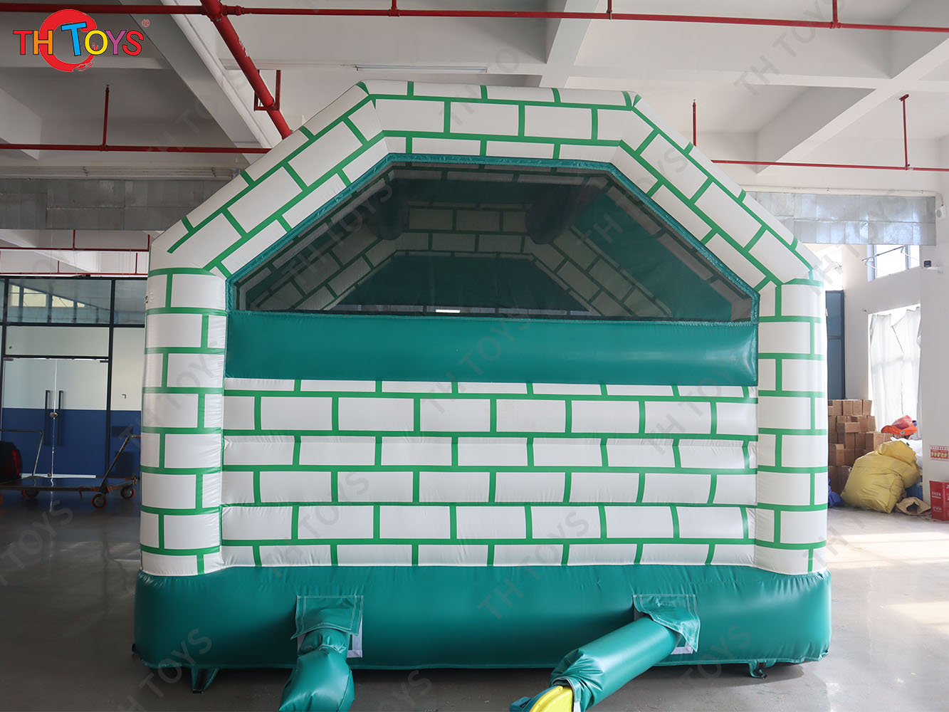 13x13ft Castle Building Green Inflatable Bouncer House for Kids Commercial Inflatable Air Bouncy Castle with Blower