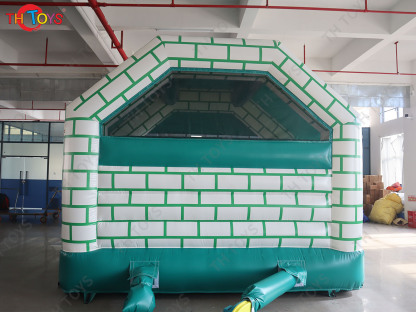 13x13ft Castle Building Green Inflatable Bouncer House for Kids Commercial Inflatable Air Bouncy Castle with Blower