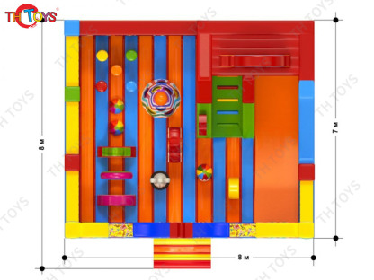 Newest Design Circus Carnival Inflatable playground, outdoor giant Inflatable Fun City with Bouncy slides