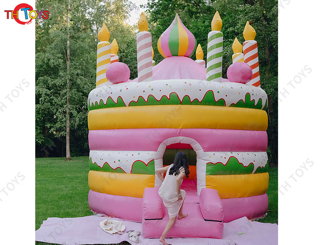 Inflatable Cake Bouncer Castles with cover Child Jumping Bouncy Castle Trampoline Bounce House Inflatable Bouncer