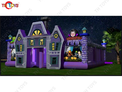 Horrible Witch Themed Inflatable Haunted Maze Halloween Inflatable Haunted House with Free Blower