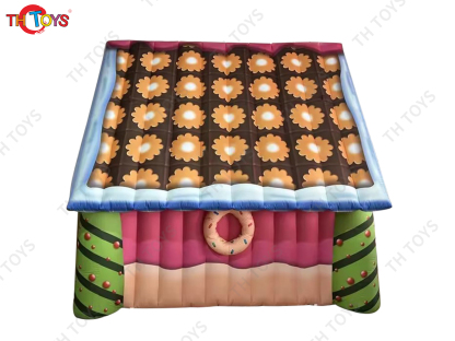fast air ship to door, inflatable Santa grotto candy Christmas house cabin tent for yard shopping mall decoration