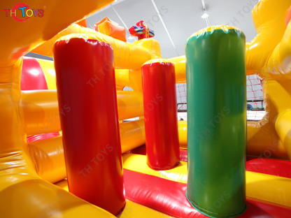 Jungle Theme Inflatable Obstacle Course Playground Commercial Durable Inflatable Bouncer with SlideObstacles