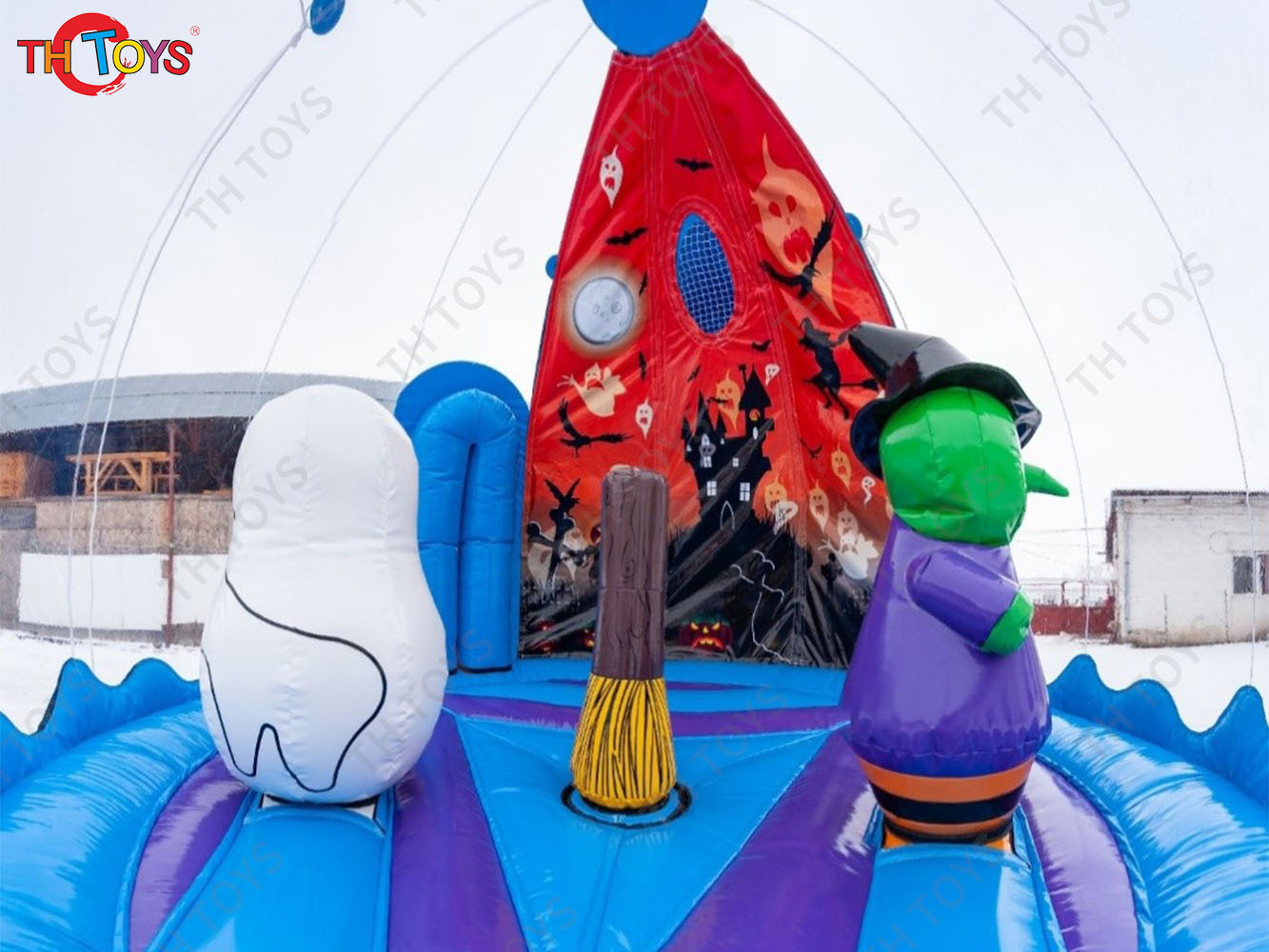 Inflatable Halloween Globe Snow Globe with Pumpkin and Ghost for Halloween Party Rental