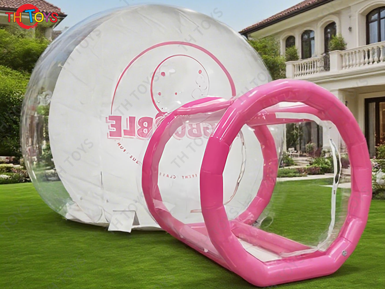 big Inflatable bubble house, Human Size clear tent inflatable snow globe with tunnel for Christmas