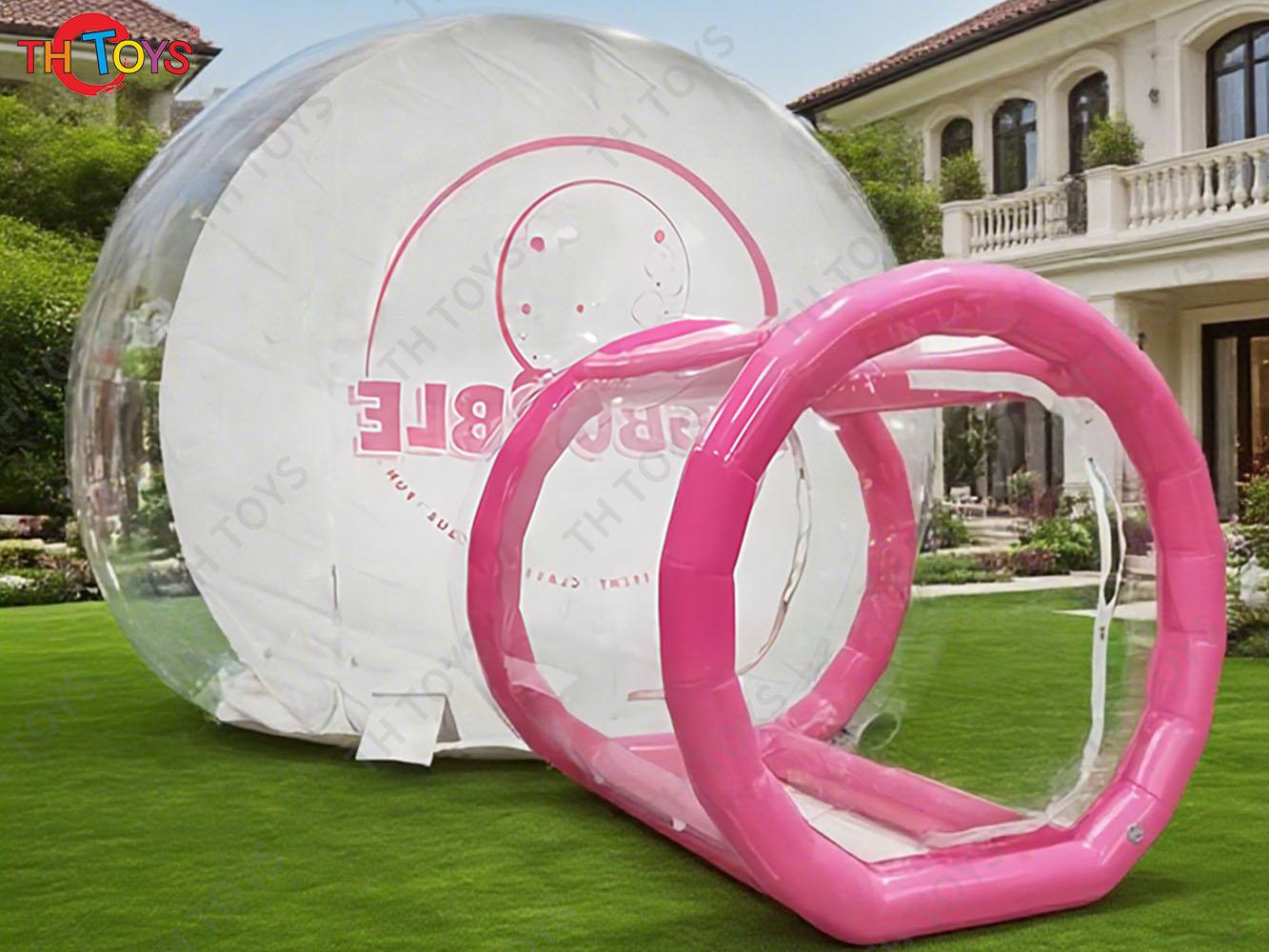 big Inflatable bubble house, Human Size clear tent inflatable snow globe with tunnel for Christmas