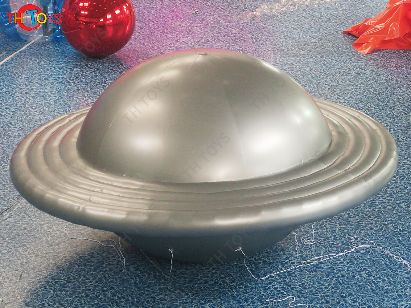 Advertising Silver Inflatable Spinning UFO Inflatable Flying Saucer Stage Decoration Big UFO Replica for Events