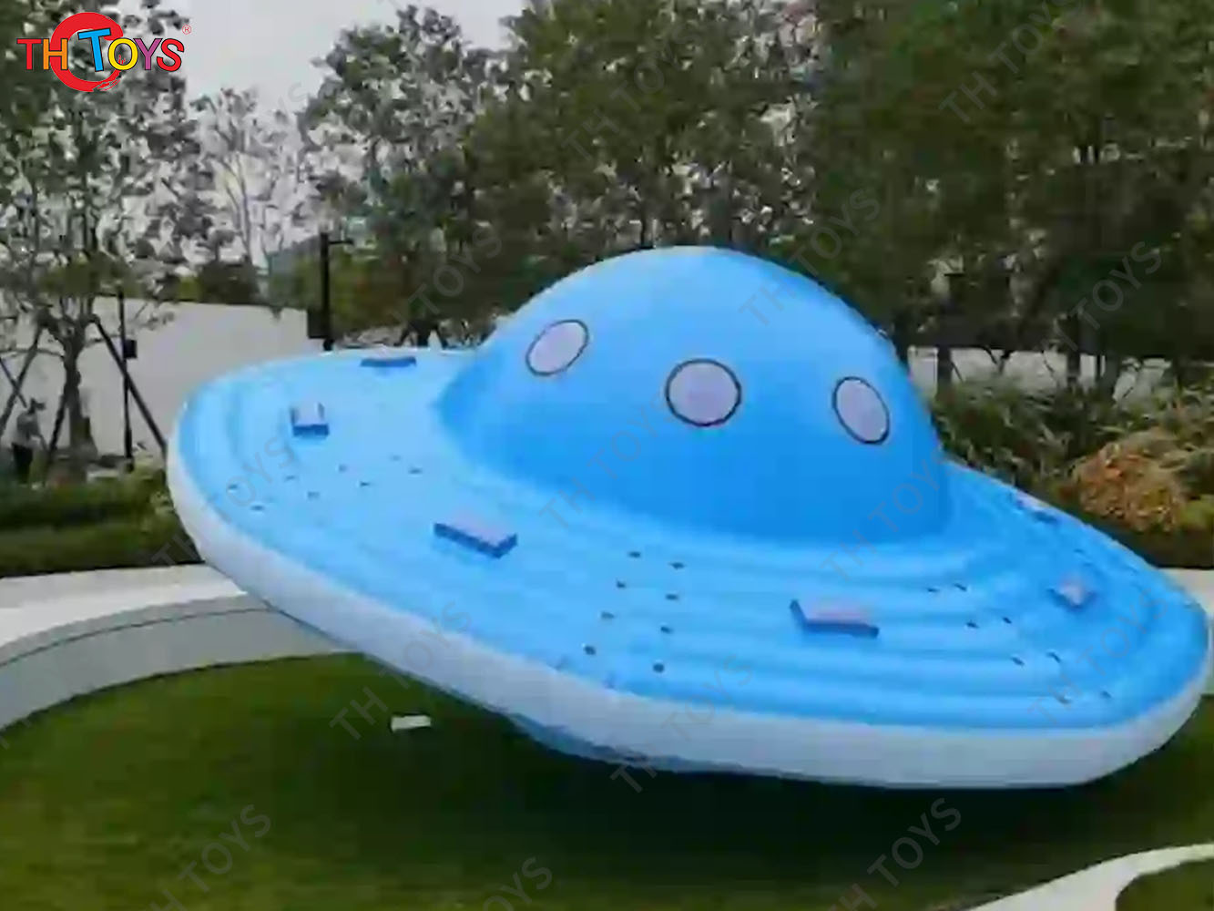 3m/4m/5m Dia Giant Inflatable Flying Saucer Inflatable Spaceship UFO Balloon with LED Light for Stage Decoration or Parade