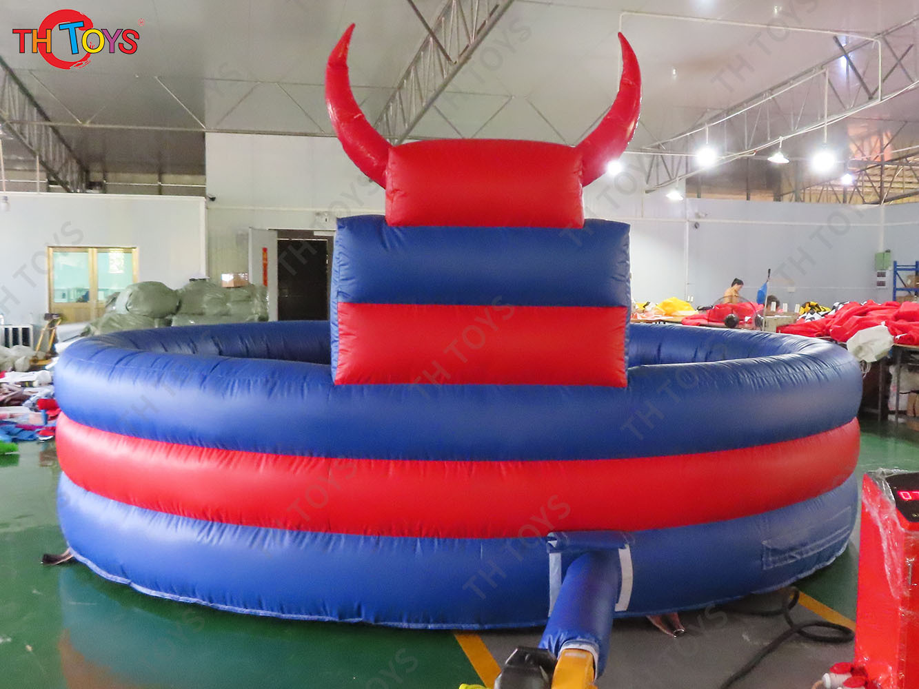 sea shipment,Amusement park games rodeo mechanical bull,5m 17ft inflatable bullfighting machine for adults n kids