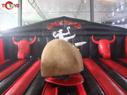 5x5m Mechanical Bull Riding For Carnivals Inflatable Rodeo Bull Game