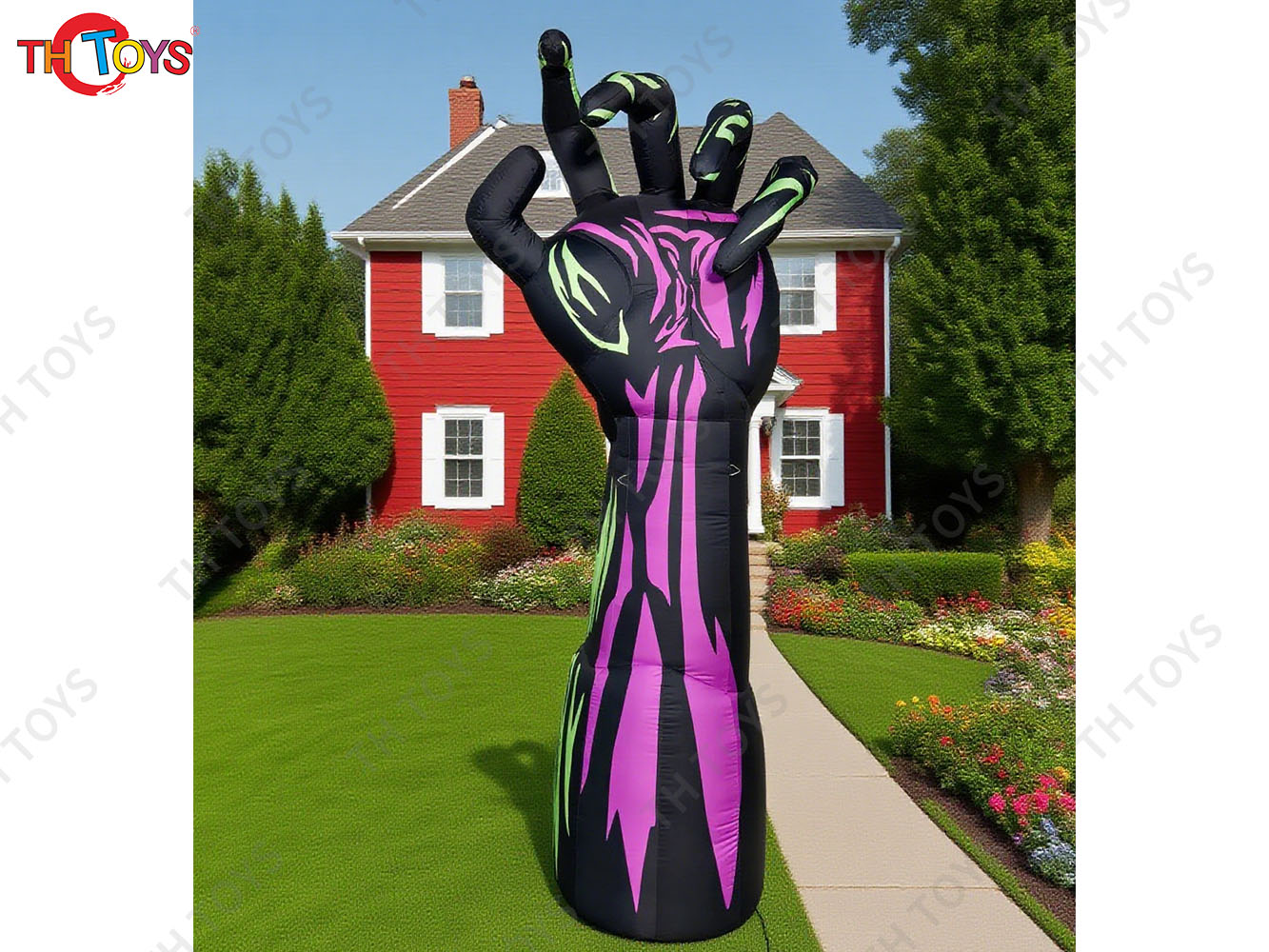 Fast Air Ship Halloween Terror Inflatable Hand Model LED Lighting Halloween Glow Inflatable Hands Ground Balloon for Event Prop