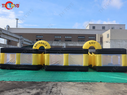 Fast Shipping Spooky Inflatable Halloween Maze Clown Printing Inflatable Haunted Maze Labyrinth Game for Halloween with Blower