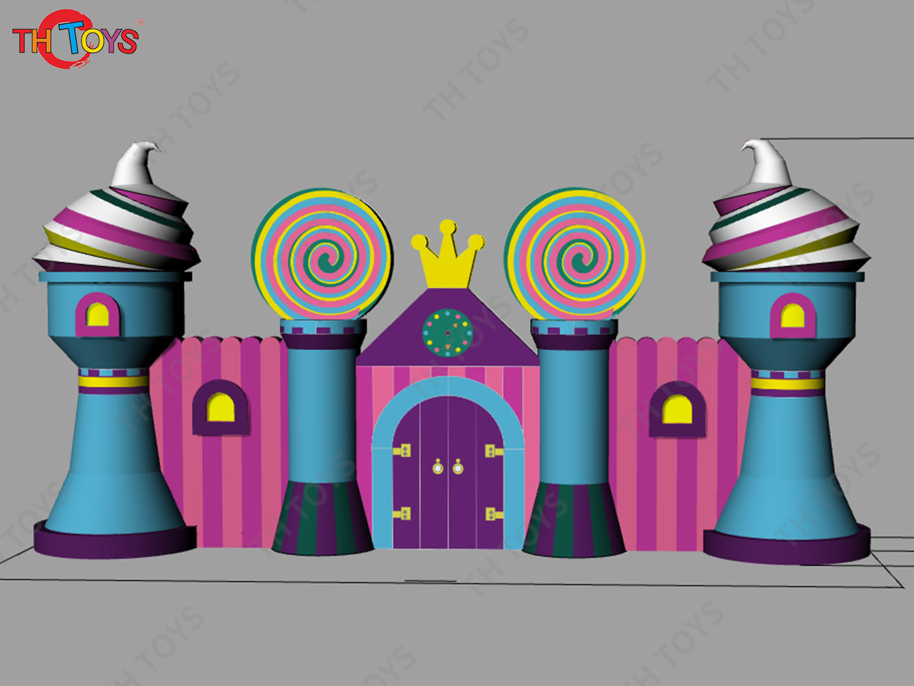 6m wide Outdoor Decoration Inflatable Ice Cream Background Wall With Entrance Arch for Sale