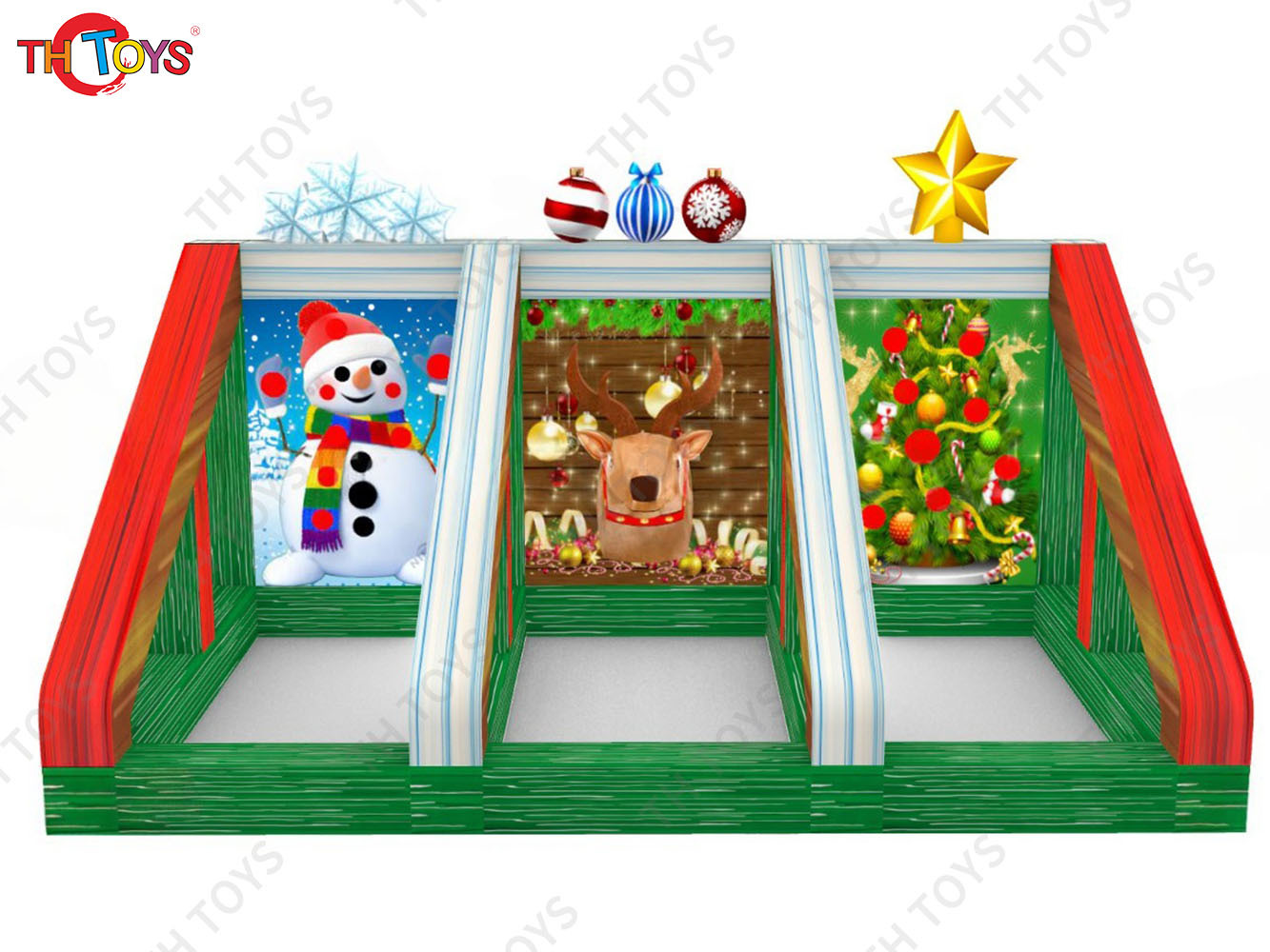 5x3m Christmas theme inflatable 3 in 1 carnival game