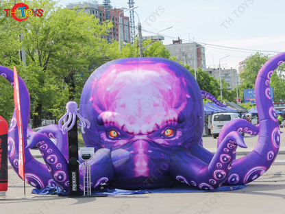 Giant Inflatable Cartoon Octopus Air Blow Squid with Tentacles Nightclub Wall Decoration Halloween Event Advertising Props