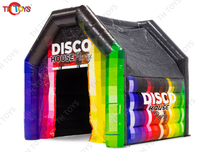 18ft custom cheap Large black disco tent, outdoor party disco inflatable nightclub dome tent with light