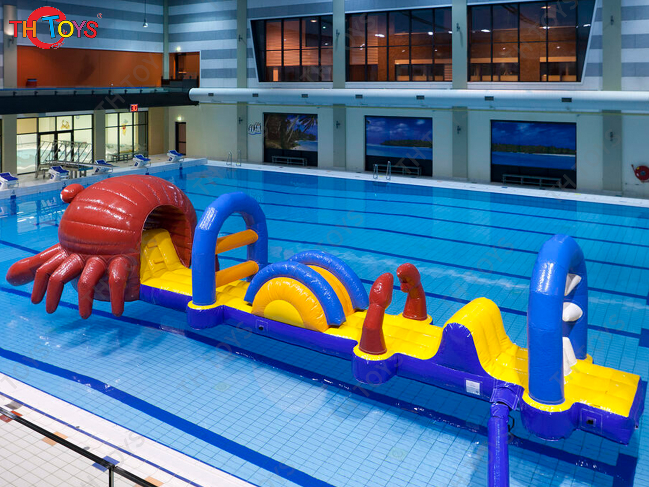 Inflatable Floating Water Obstacle Course,pirate ship commercial inflatable obstacle course on swimming pool