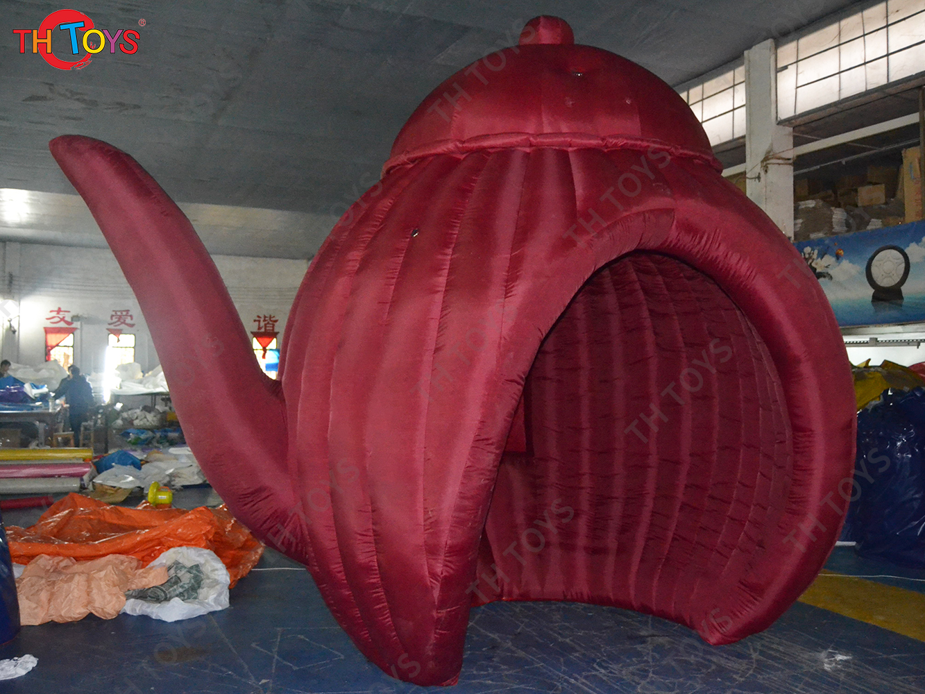 Giant China Inflatable Teapot Shape Stage Tent New Design Inflatable Lawn Tent Background Inflatable Shelter