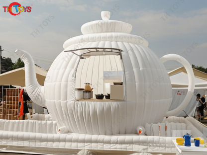 5x3.5m Inflatable Teapot Stage Tent Event Marketing Inflatable Snack Booth Lawn Tent Shelter