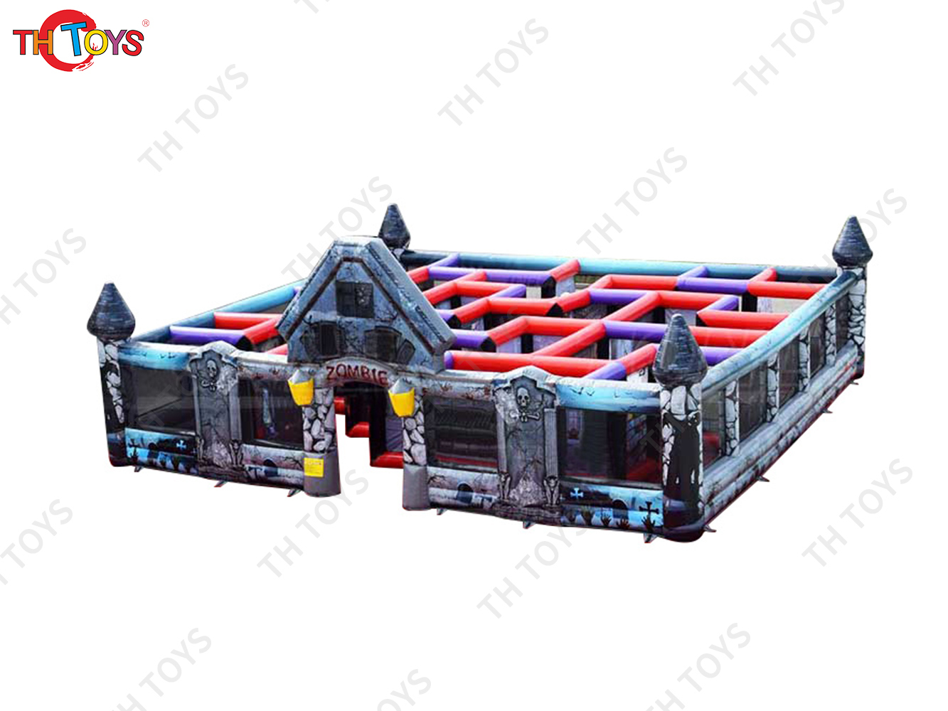 Inflatable Zombie Halloween Haunted House Laser Tag Maze Horrible Inflatable Ghost Puzzle labyrinth Game