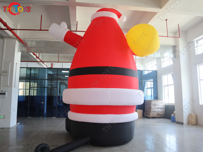 Christmas Man Inflatable Character Santa Claus, outdoor Advertising santa claus Inflatables with gift bag