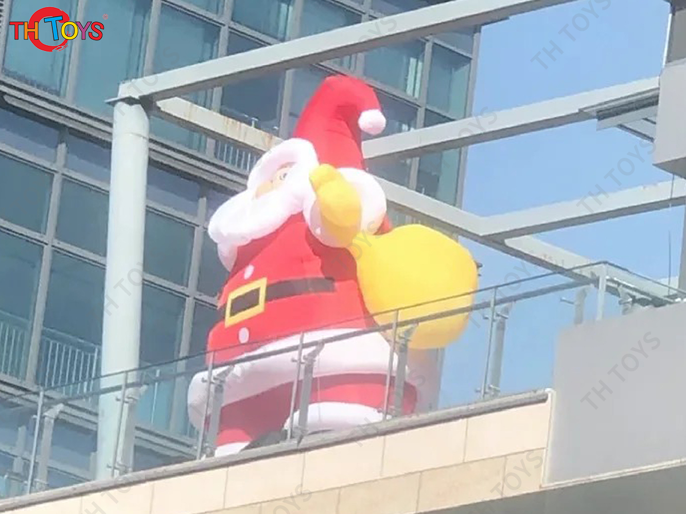 Christmas Man Inflatable Character Santa Claus, outdoor Advertising santa claus Inflatables with gift bag