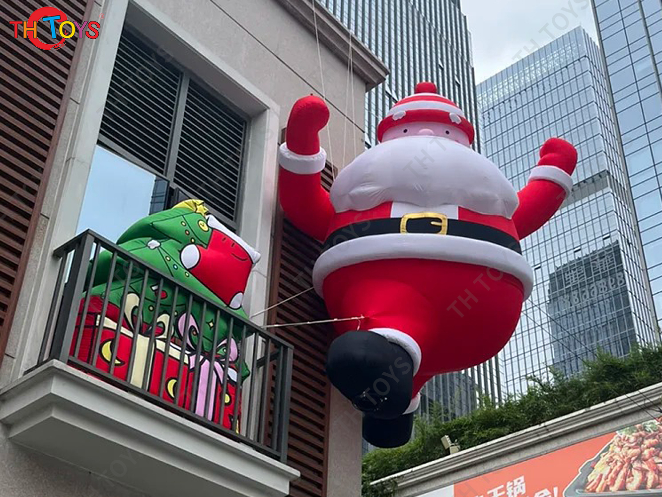 Merry Christmas Outdoor Giant Inflatable Santa Claus Commercial Inflatable Santa Old Man Model with Blower