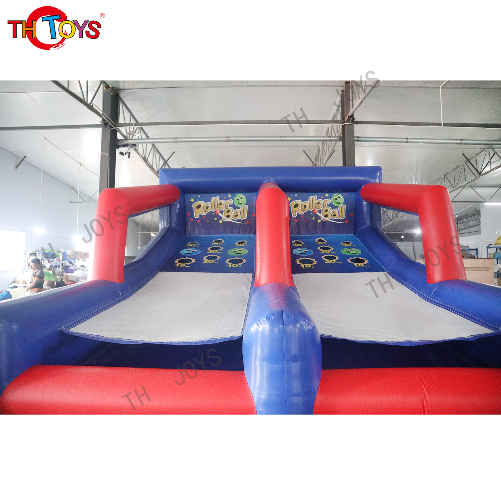 Carnival Interactive Games 2 Lanes Inflatable Roller Ball 2 Player Inflatable Game Comes Skee Tennis Balls Ball