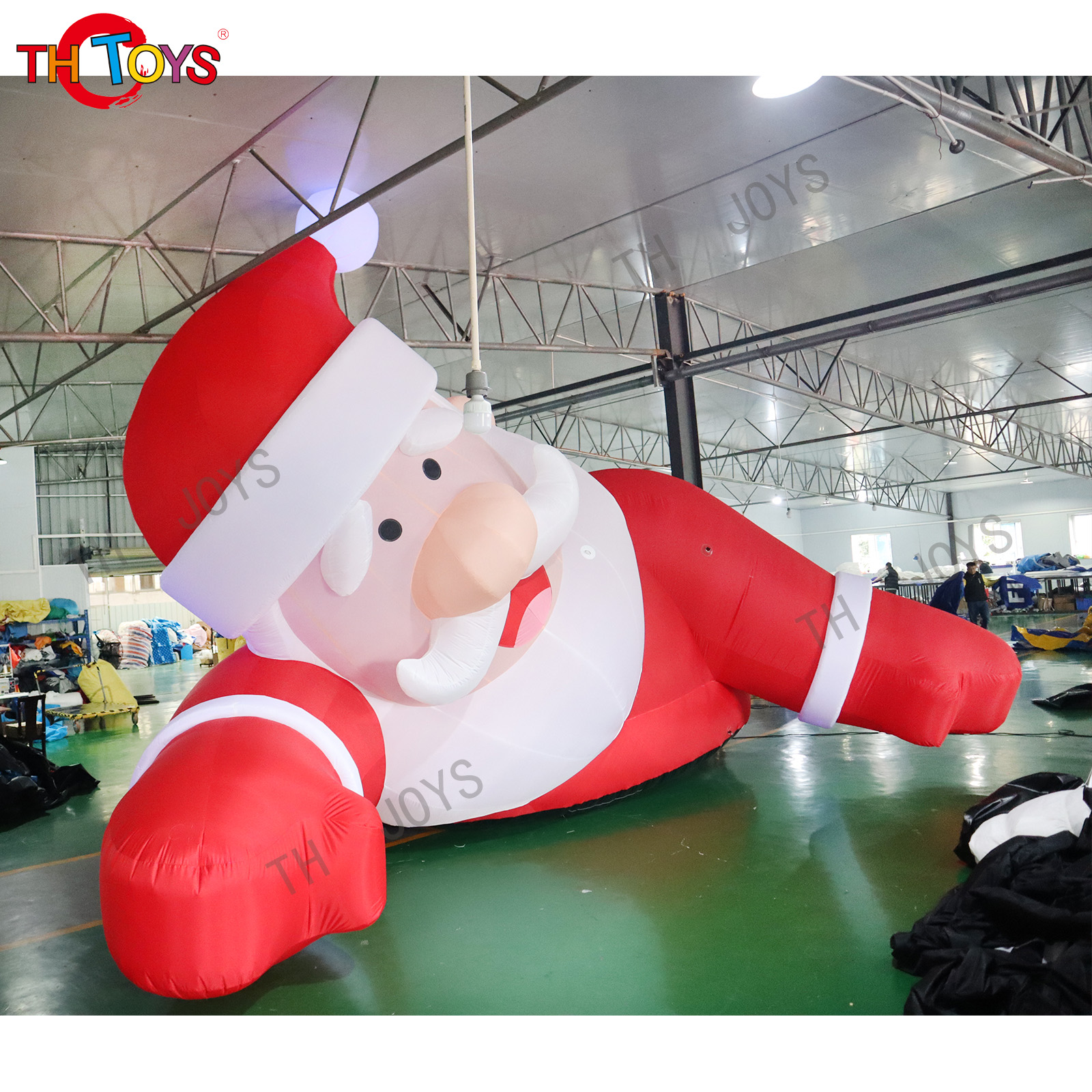 Custom Building Inflatable Climbing Santa With Gifts Mall Lighting Father Santa Claus For Christmas