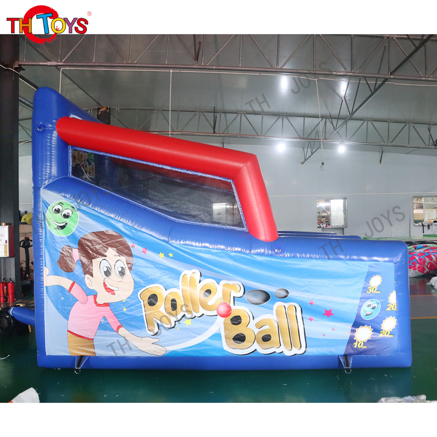 Carnival Interactive Games 2 Lanes Inflatable Roller Ball 2 Player Inflatable Game Comes Skee Tennis Balls Ball