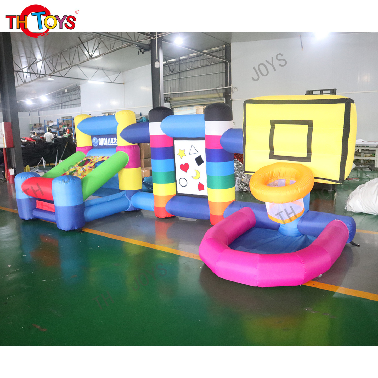 Latest 3-in-1 Modular Game Inflatable Carnival 3 in 1 Sports Zone Interactive Game for Kids Adults
