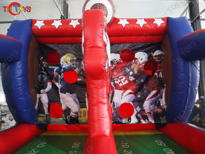 4x3x3mH Carnival Games Soccer Inflatable Football Toss First Down Outdoor Inflatable Football Throw Game for Party