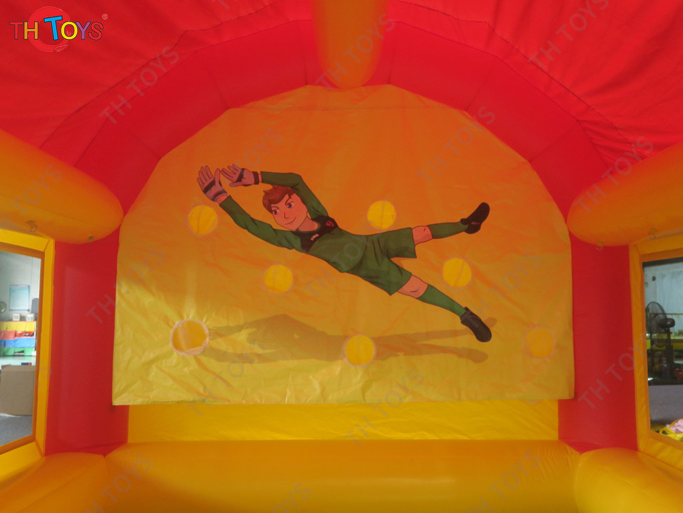 4x3m Inflatable Football Shoot Out Game Inflatable Football Kicking Shooting Goal