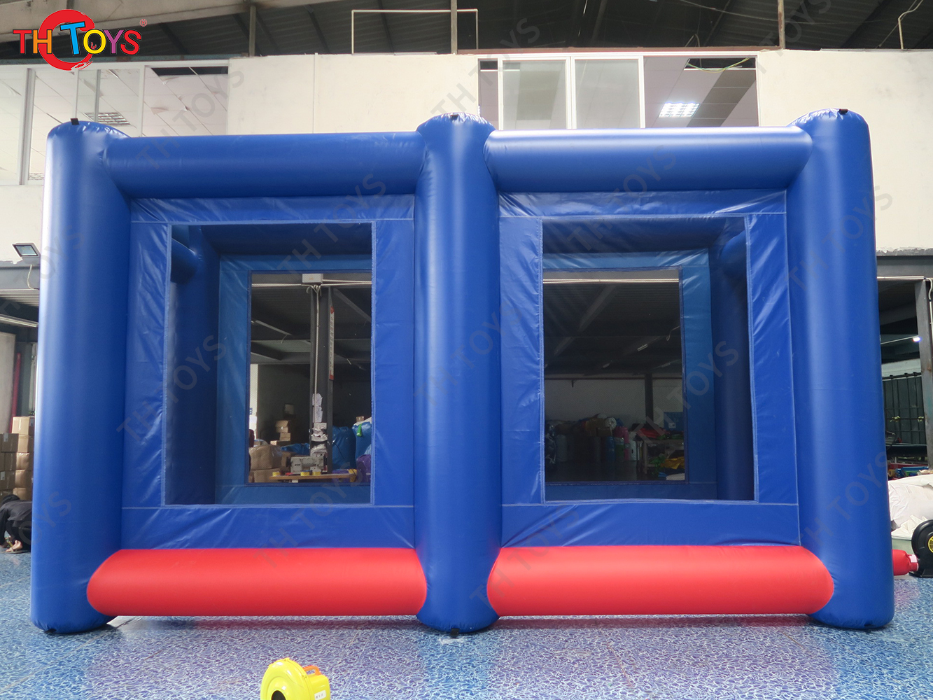 Blue Inflatable Rugby Goal American Football Toss Shooting Field Goal Inflatable Sport Game with Blower