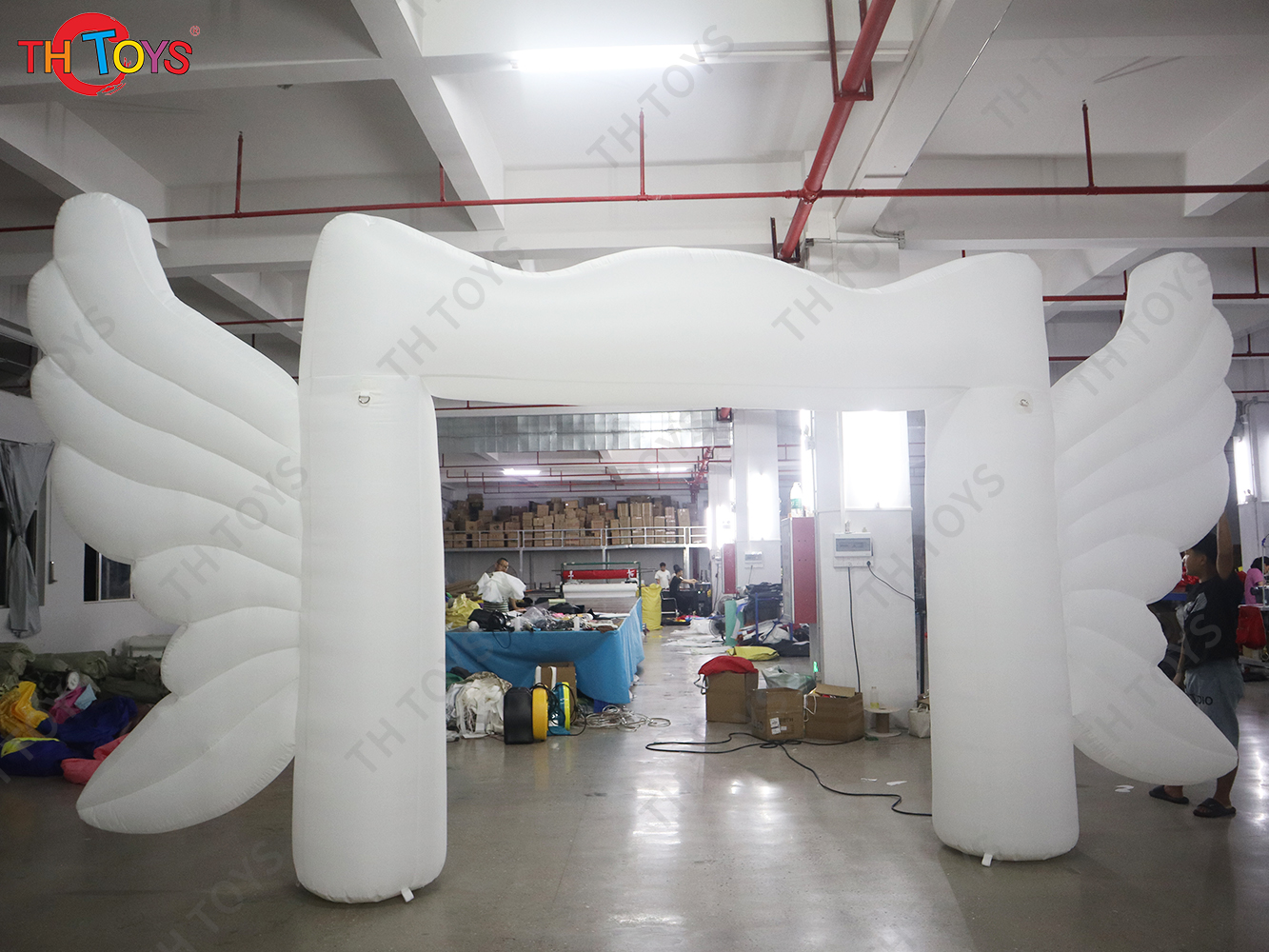Colorful LED Lightings Inflatable Angel Arch for Night Parties, Adorable Inflatable Arch With Wings for Promotional Activities
