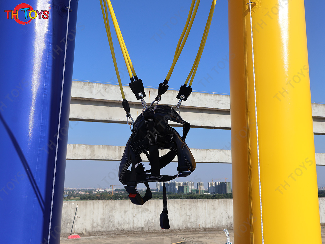 Inflatable Bungee Jump Game Airtight Inflatable Bounce Jumping Trampoline For Kids N Adults