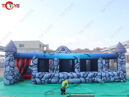 Funny time inflatable huanted Halloween maze, terror inflatable escape room Labyrinth zombie maze