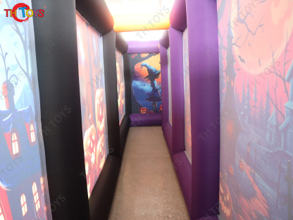 Newest Black Scary Inflatable Maze Arena Pumpkin Halloween Haunted House for sale
