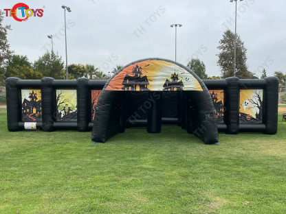 Halloween Haunted House Inflatable Maze With Cover Custom Logo Kids Inflatable Maze