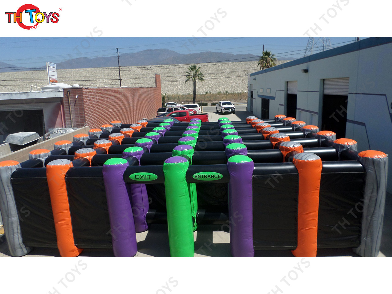New Design Black Fun Maze Game Large Inflatable Haunted House Inflatable Haunted Labyrinth Maze for Outdoor Play