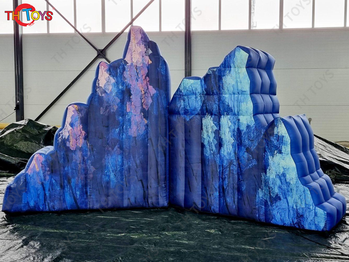 6m wide Inflatable Rock Mountain Stone Hills With Sun and Rocket