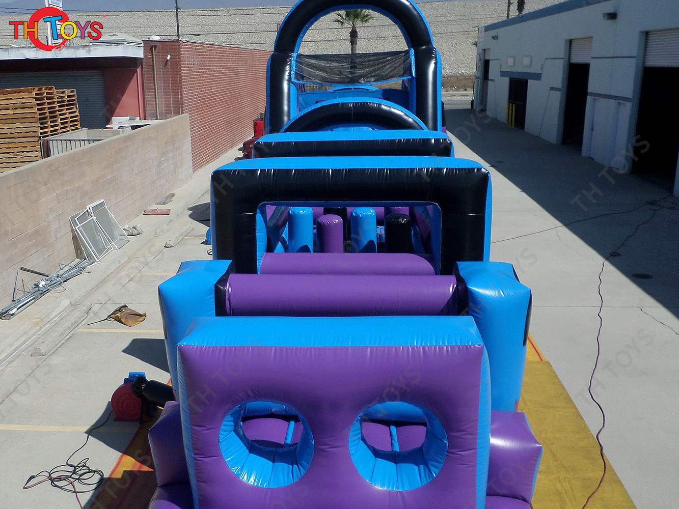 19m Long Purple Inflatable Obstacle Course Sport Game Commercial Durable Inflatable Obstacle Running Carnival Competition